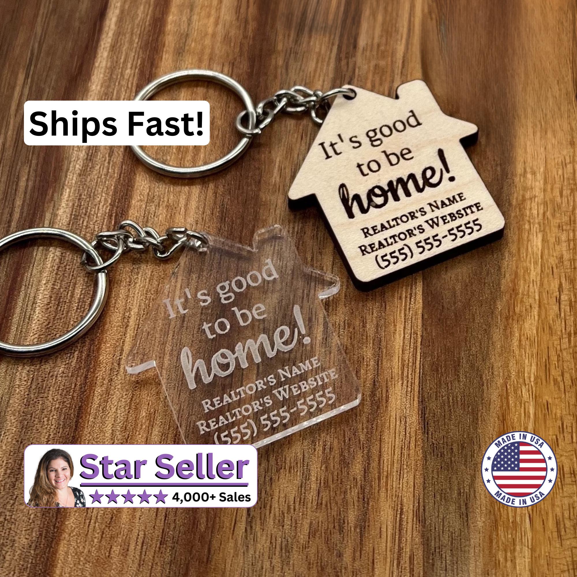 Bulk Branded Realtor Keychains - Closing Keychain - Open House Marketing - Home Builder Keychains - Closing Key Gift