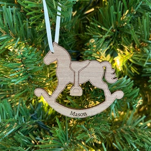 Rocking Horse Ornament Personalized
