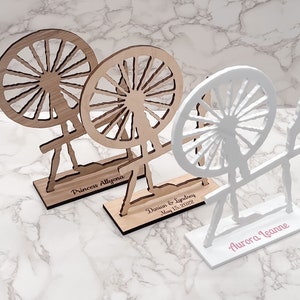 Spinning Wheel, Spindle, Sleeping Beauty, Wood Display (medium 10&quot;)