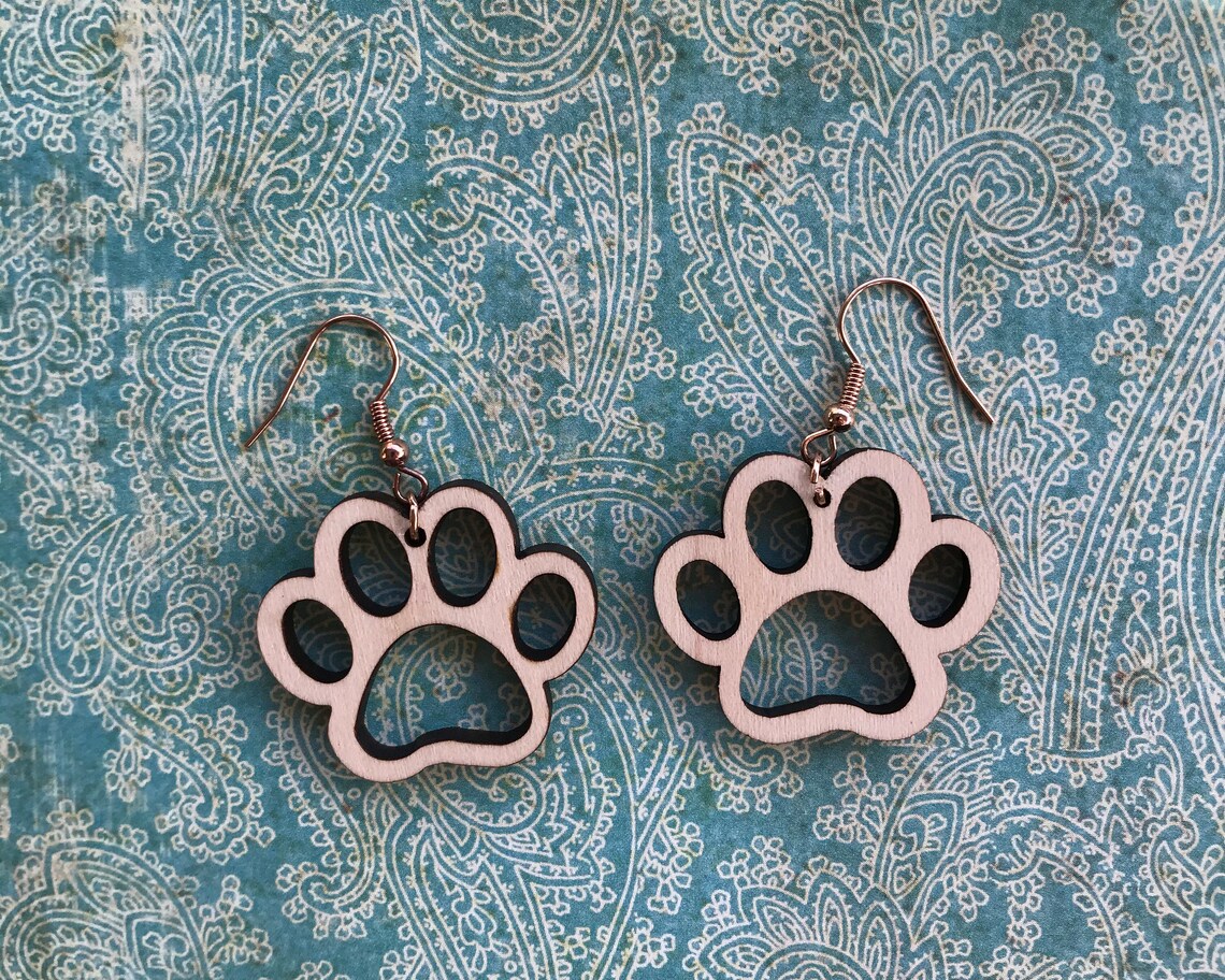 Boucles doreilles Paw Print / Boucles doreilles pour chiens Etsy