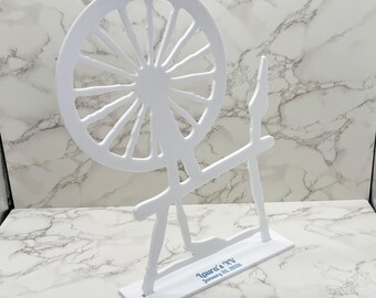 糸車　ディスプレイ　美品。 糸車、スピンドル、眠れる森の美女、木製ディスプレイ（中 10 インチ