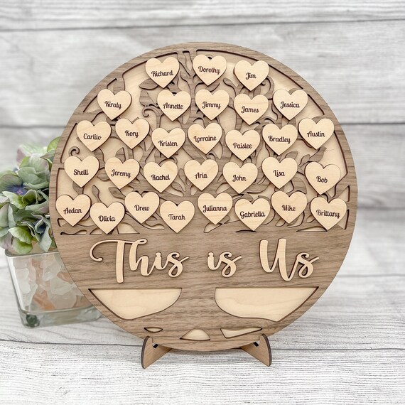 Personalized This is Us / Family Tree Display Gift Mothers Etsy Canada