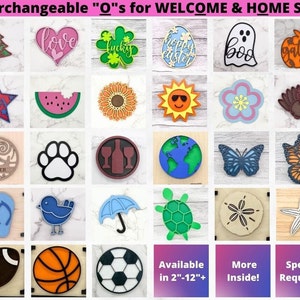 Painted Interchangeable &quot;O&quot; Pieces 2”, 4”, 6”, 8”, 10”, 12&quot;+ / &quot;O&quot; s for Welcome Signs, Home Signs. Porch Leaners