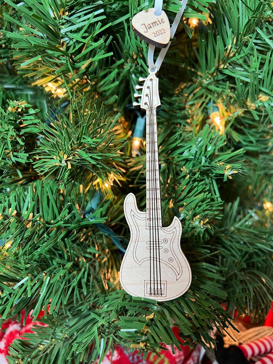 ALANO Mini Guitar Ornament - Wooden Miniature Instrument Model For Dollhouse Or Decor - View #4