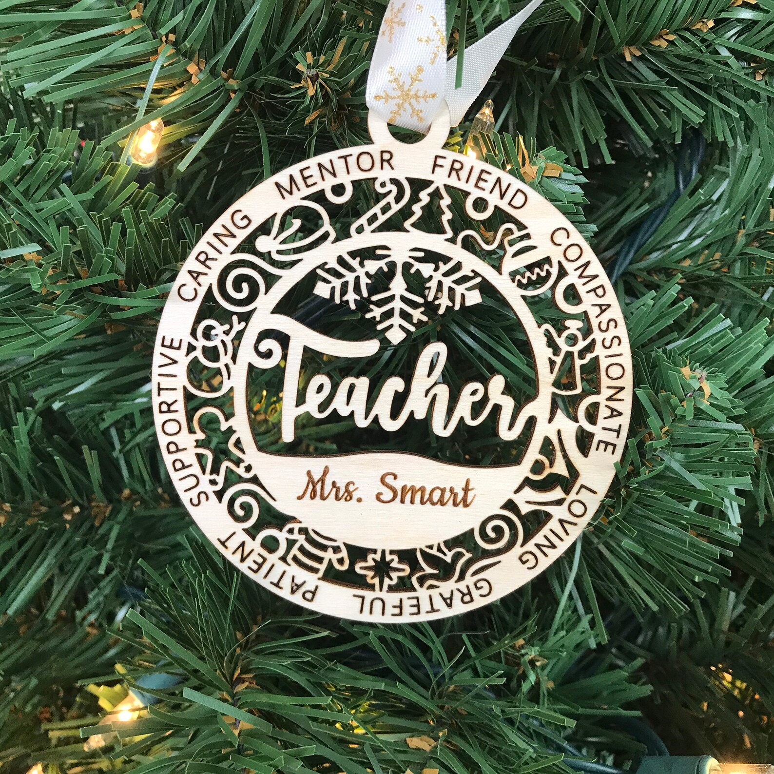Personalized Teacher Ornament Etsy