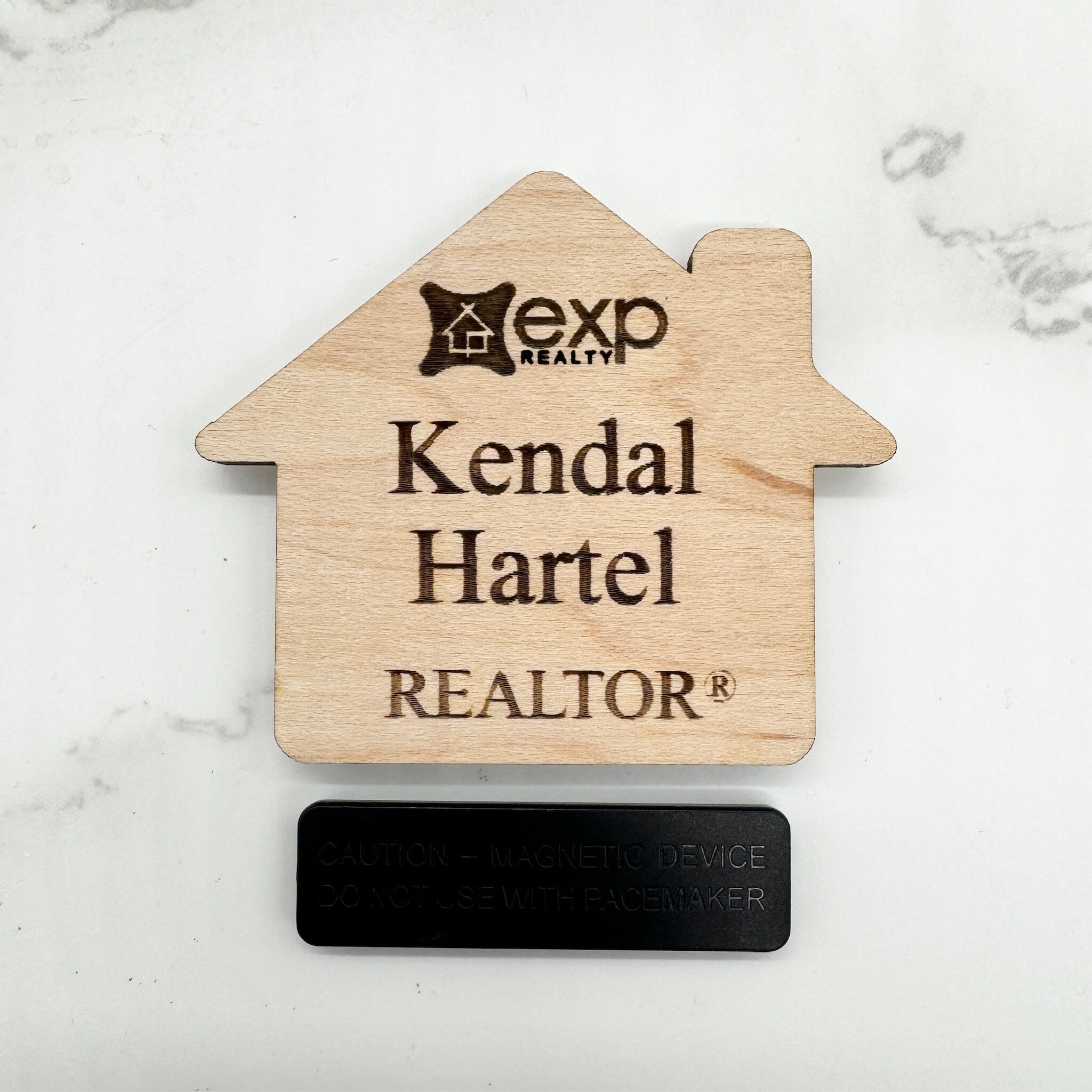 Realtor Name With R Branded Realtor Nametag Magnet, Personalized Engraved Name Badge ...
