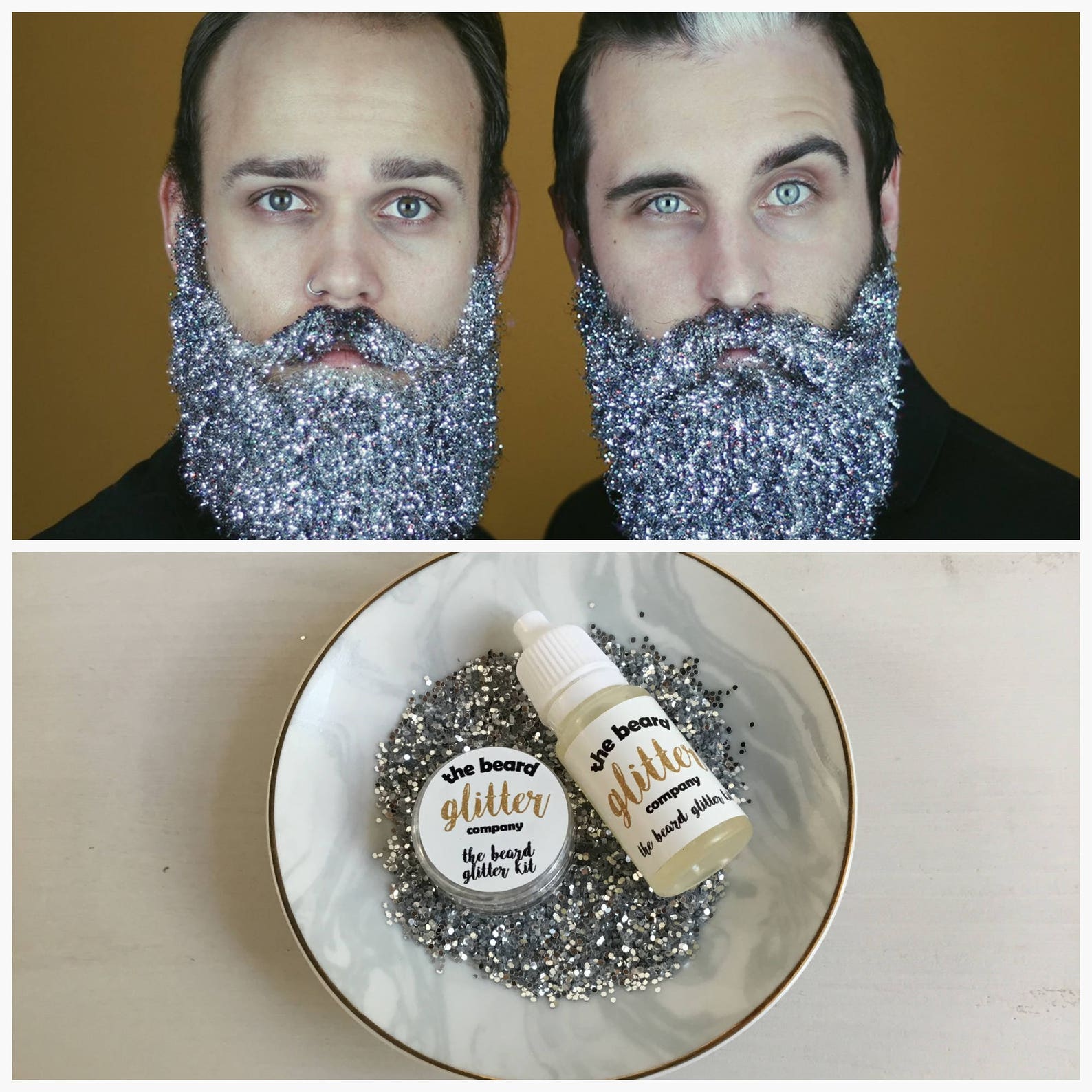 Beard Glitter Kit 1 Colour Set Silver Etsy
