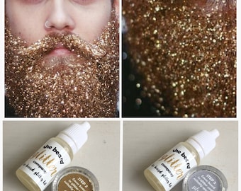 Beard Glitter Kit 2 Colour Set Gold & Silver Secret Santa Party Fancy Dress