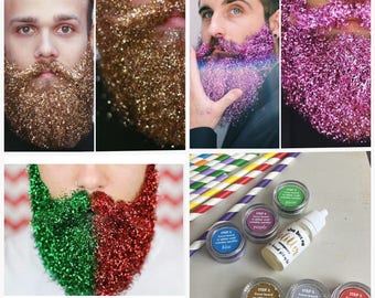 Kit paillettes de la barbe, barbe Glitter/GlitterBeard. Ensemble de 6 couleurs différentes ! Fête, Festival, etc.