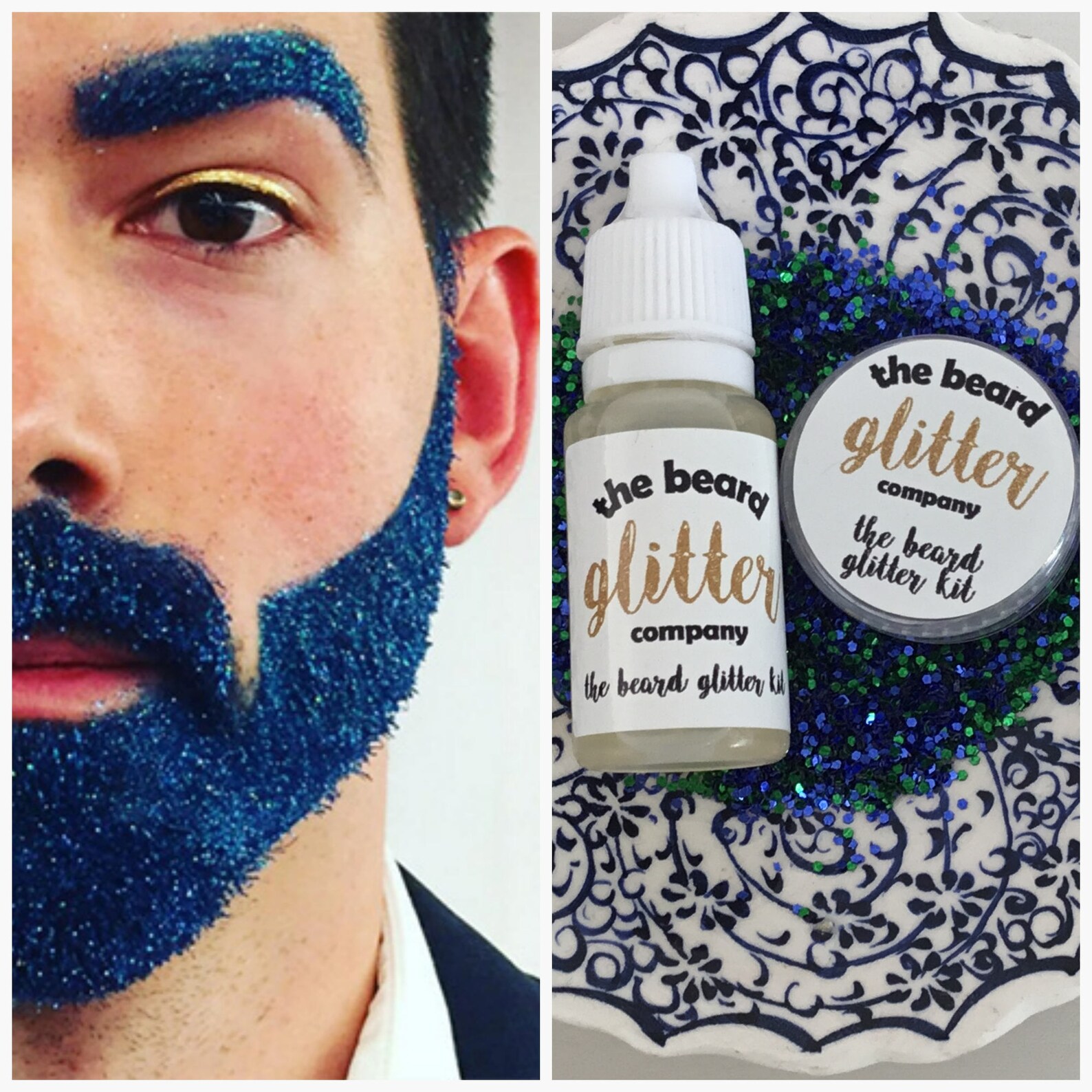 Beard Glitter Kit 1 Colour Set Blue Etsy