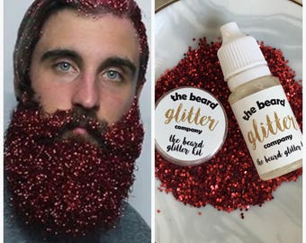 Kit de paillettes la barbe 1 Set de couleur rouge