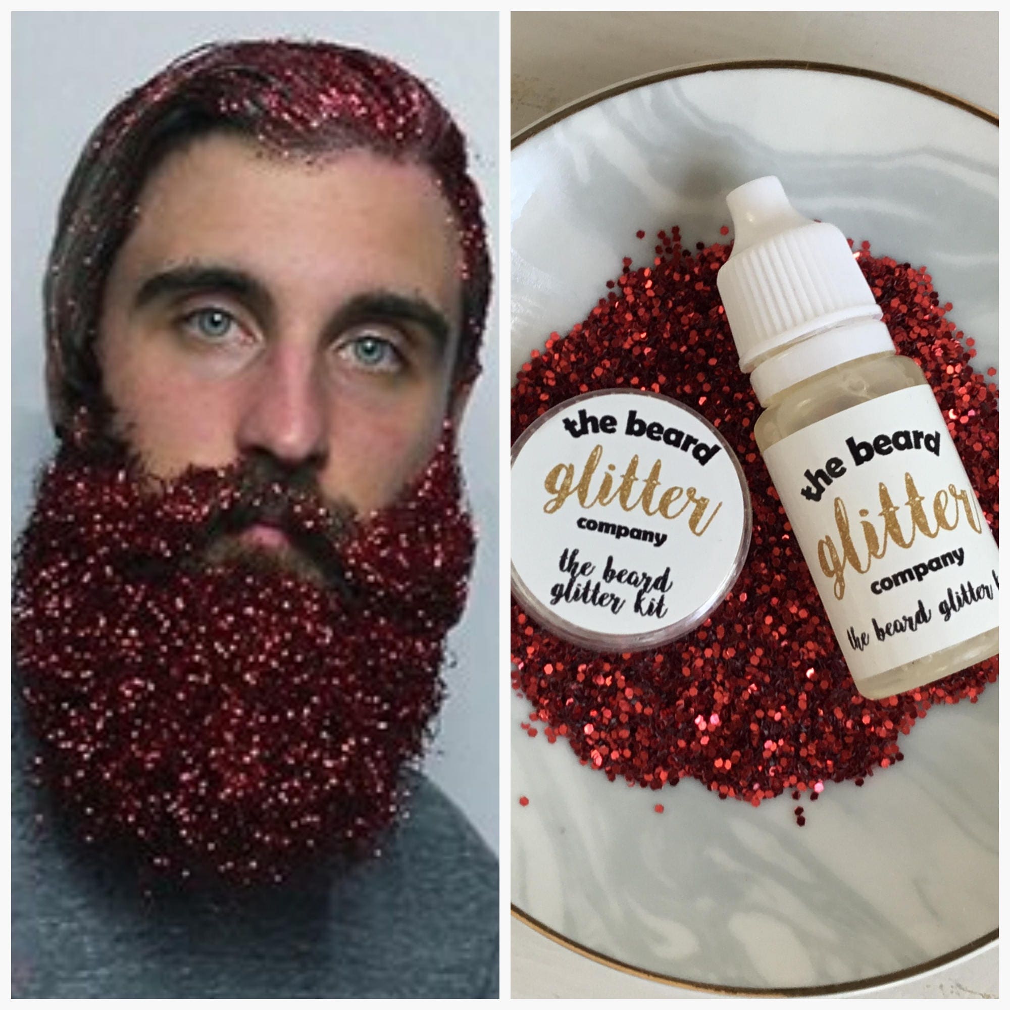 Beard Glitter Kit 1 Colour Set Red Etsy UK