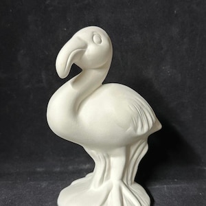 Unpainted Ceramic Bisque Flamingo, Unfinished Ceramics, Ready to Paint, 5.25&quot; T, Party Favor, Flamingo Decor, Beach Theme Decor, Ocean Decor