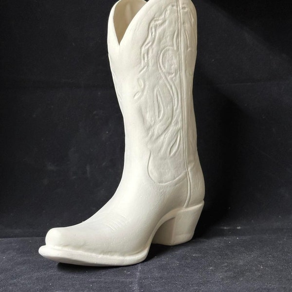 Unpainted Ceramic Boot, Realistic Cowboy boot, Unfinished Bisque, Western style Cowboy Boot, Western ceramics, Ready to Paint, Southwest