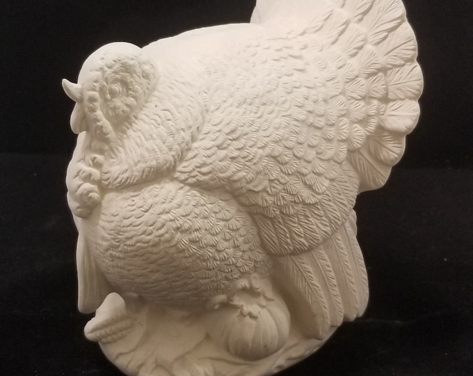 Ceramic Turkey, Unfinished Bisque, Unpainted Thanksgiving Ceramics, 8