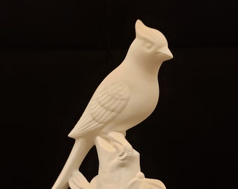 Unpainted Ceramic Cardinal, Unfinished Bisque, Ready to paint Ceramics, 8&quot; Tall, Home Decor, Cardinal, Bird, Bird of Loved One