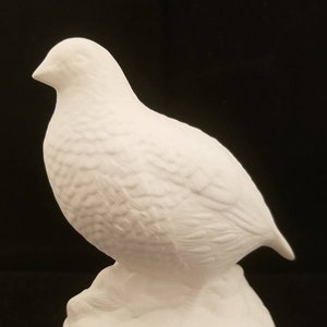 Caille en céramique non peinte, biscuit inachevé, céramique prête à peindre, 6 po. de haut, projet artistique, décoration d&#39;intérieur, caille, oiseau, oiseau de chasse, automne