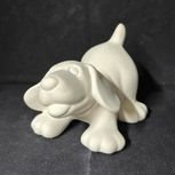 Unpainted Ceramic Cute Dog, Bisque, Unfinished Ceramics, Dog Statue, Ready to Paint, 3.5" Tall, Ready to Paint, Cute Doggy, Doggie