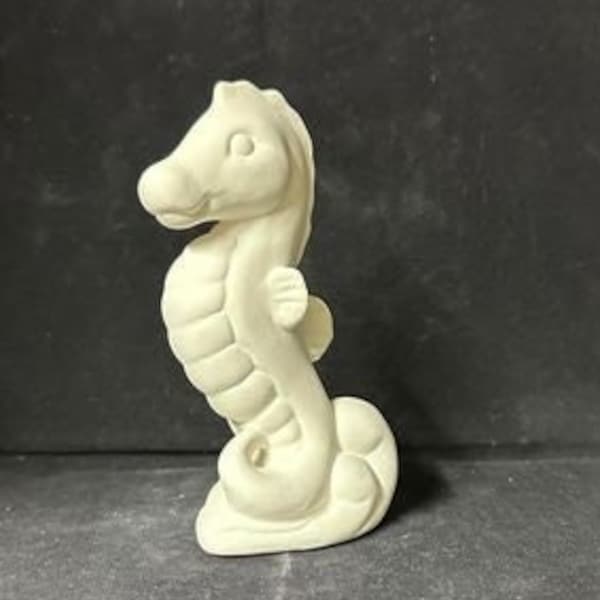 Unpainted Ceramic Sea Horse, Unfinished Bisque, Ceramics, 2.5" Tall, Ready to Paint Art, Home Decor, Party Favor, Under the Sea theme