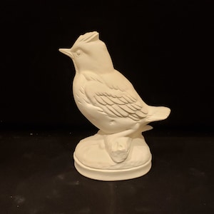 Petit Cardinal en céramique non peint, Bisque inachevé, Céramique prête à peindre, 3,5&quot; de hauteur, Décoration d&#39;intérieur, Cardinal, Oiseau, Oiseau d&#39;un être cher