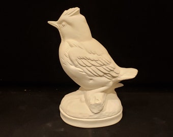 Unpainted Ceramic Small Cardinal, Unfinished Bisque, Ready to paint Ceramics, 3.5" Tall, Home Decor, Cardinal, Bird, Bird of Loved One