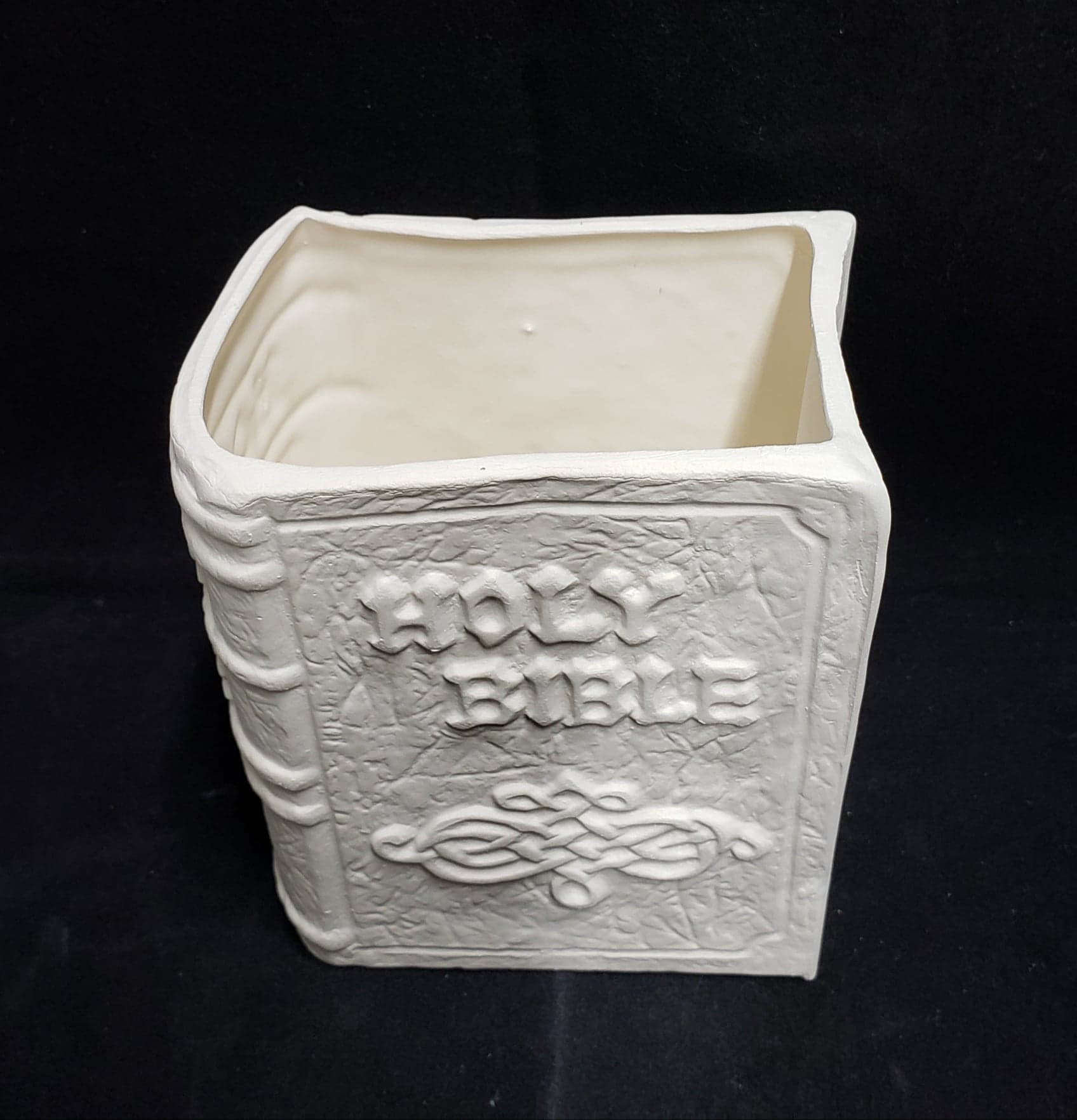Unpainted Ceramic Holy Bible Planter Unfinished Bisque Etsy