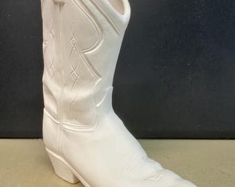 Unpainted Ceramic Boot, Cowboy boot, Unfinished Bisque, 5" Tall. Cowgirl Boot, Western ceramics, Ready to Paint, Southwest decor