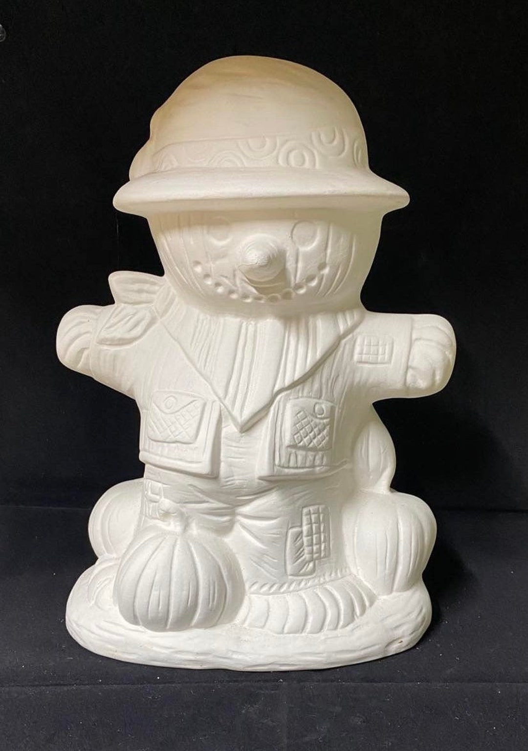 Unpainted Ceramic Big Scarecrow, Unfinished Bisque, Ceramic Figurine