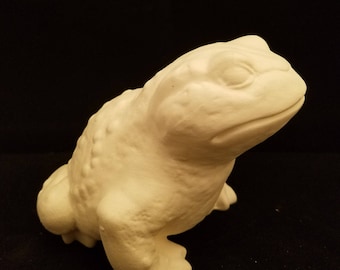 Rana in ceramica non verniciata, Biscotto non finito, Ceramica non finita, 2 dimensioni, Arte pronta per dipingere, Oggettistica per la casa, Giardino, Rospo, Rane realistiche