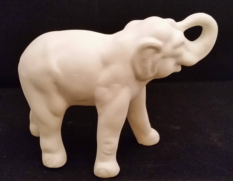 Unpainted Ceramic Elephant Unfinished Bisque Unfinished Etsy
