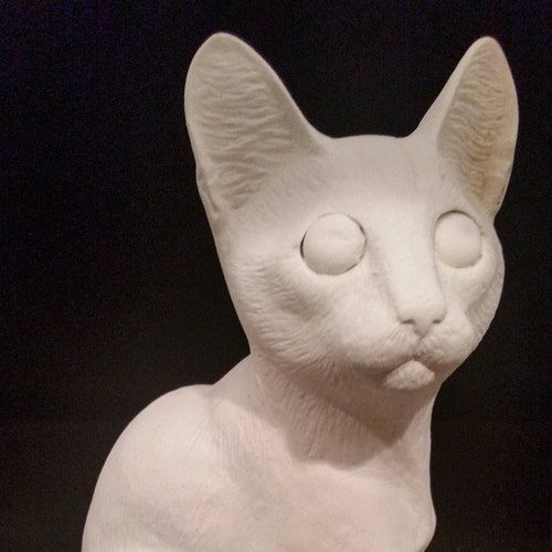 Unpainted Ceramic Modern Cat Bisque Unfinished Ceramics Etsy