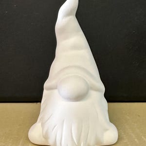 Gnomo in ceramica non verniciato, biscotto grezzo, alto 4,75&quot;, ceramica non verniciata, pronto per essere dipinto, gnomi delle feste, gnomo di Natale, gnomo nordico