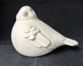 Unpainted Ceramic Large Bird, Unfinished Bisque, Ready to paint Ceramics, 2" Tall, Bird Decor, Round Bird