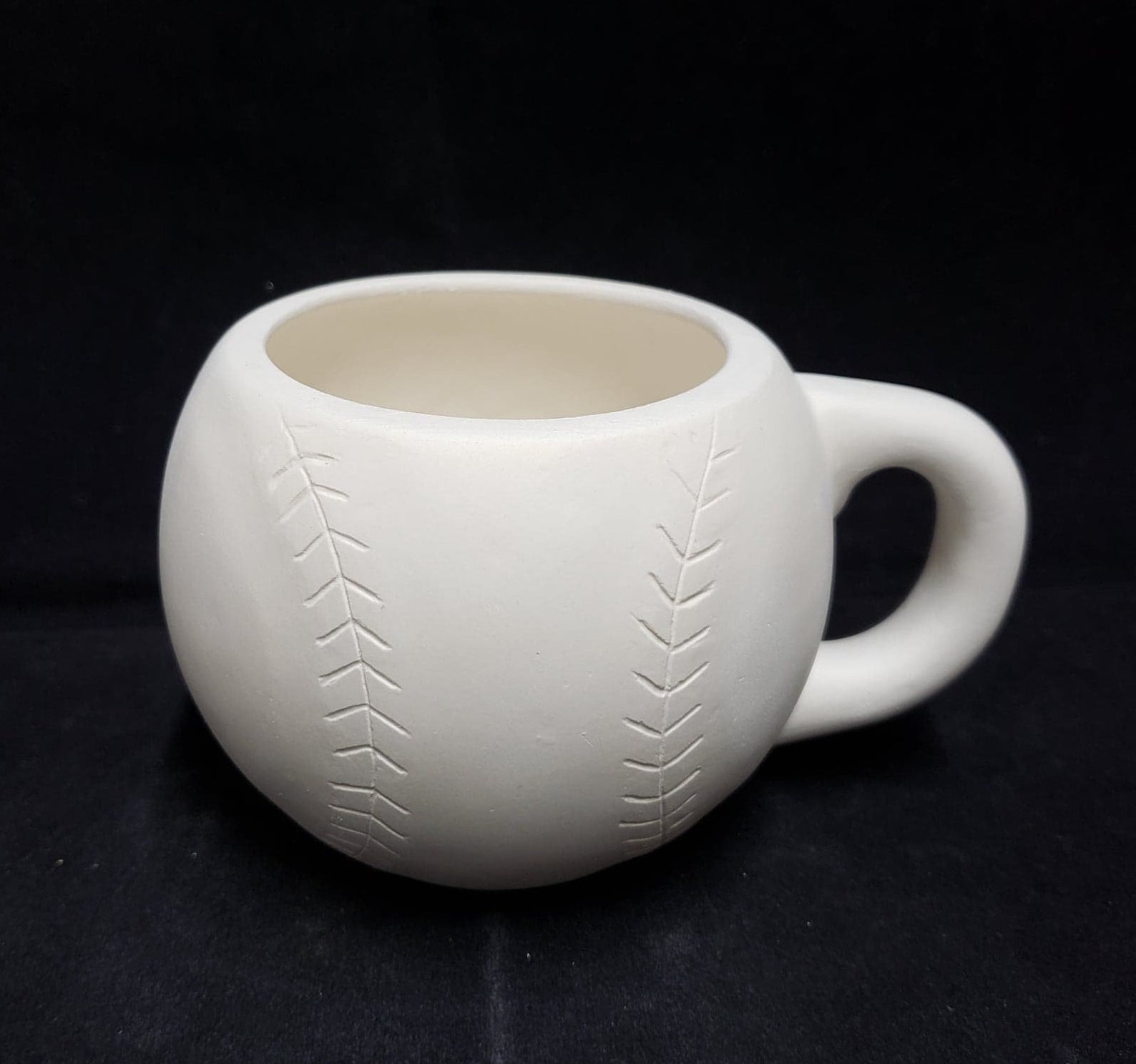 Unpainted Ceramic Baseball Mug Unfinished Bisque Unpainted Etsy