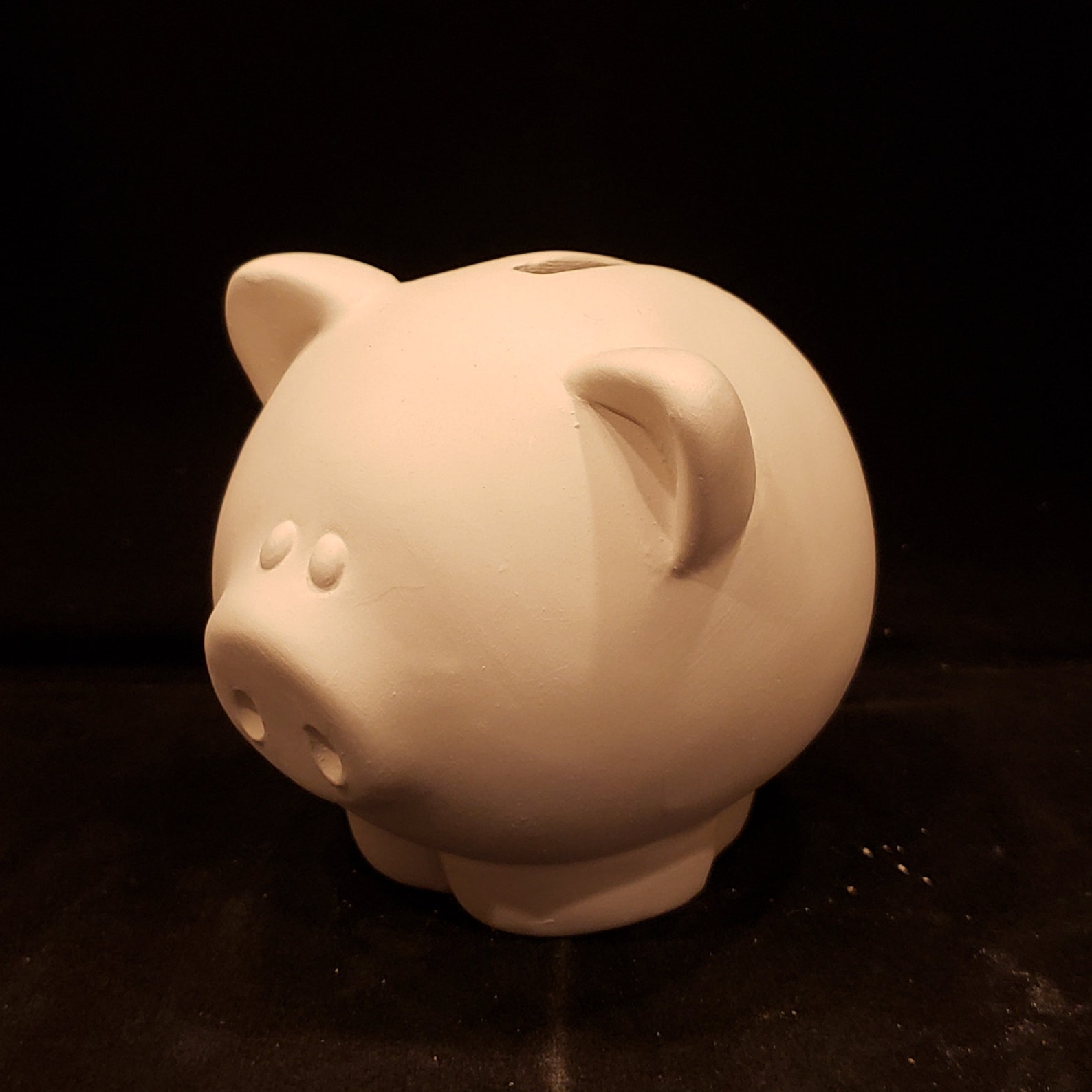 Unpainted Ceramic Piggy Bank Unfinished Bisque Little Pig Etsy