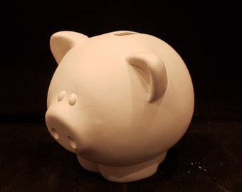 Piggy Bank Ceramic Bisque Ready to Paint.U-Paint Money Bank.Ceramic Pig Bisque.Unfinished Ceramic Piggy Bank.Olga's Treasures Shop