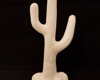 Cacto bisque de cerâmica sem pintura, cerâmica inacabada, pronto para pintar, decoração de casa, decoração de quarto infantil, porta-joias, decoração sudoeste