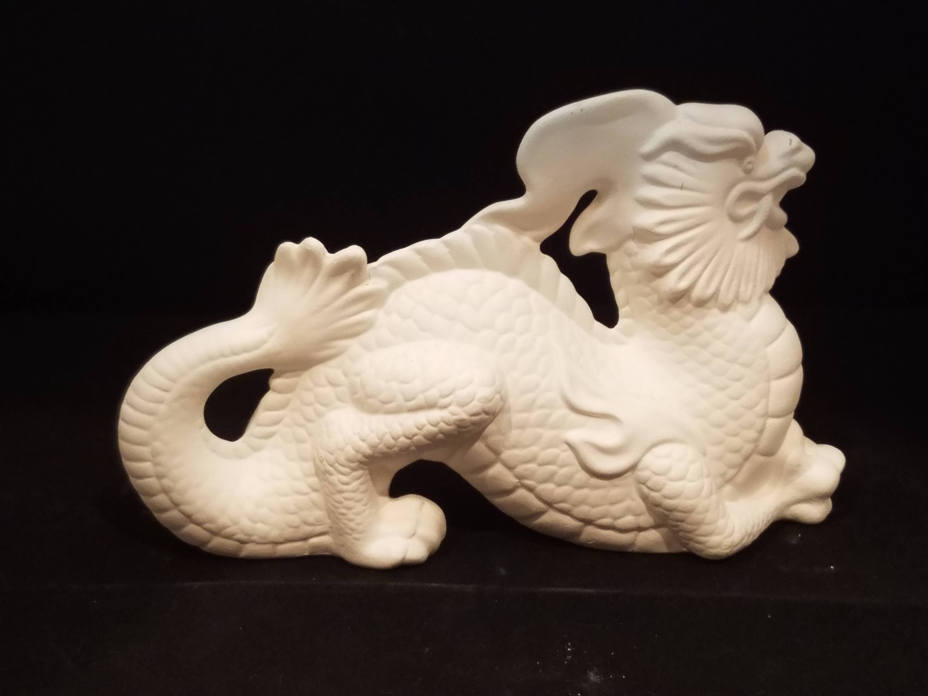 Unpainted Ceramic Chinese Dragon Unfinished Bisque Unpainted Etsy