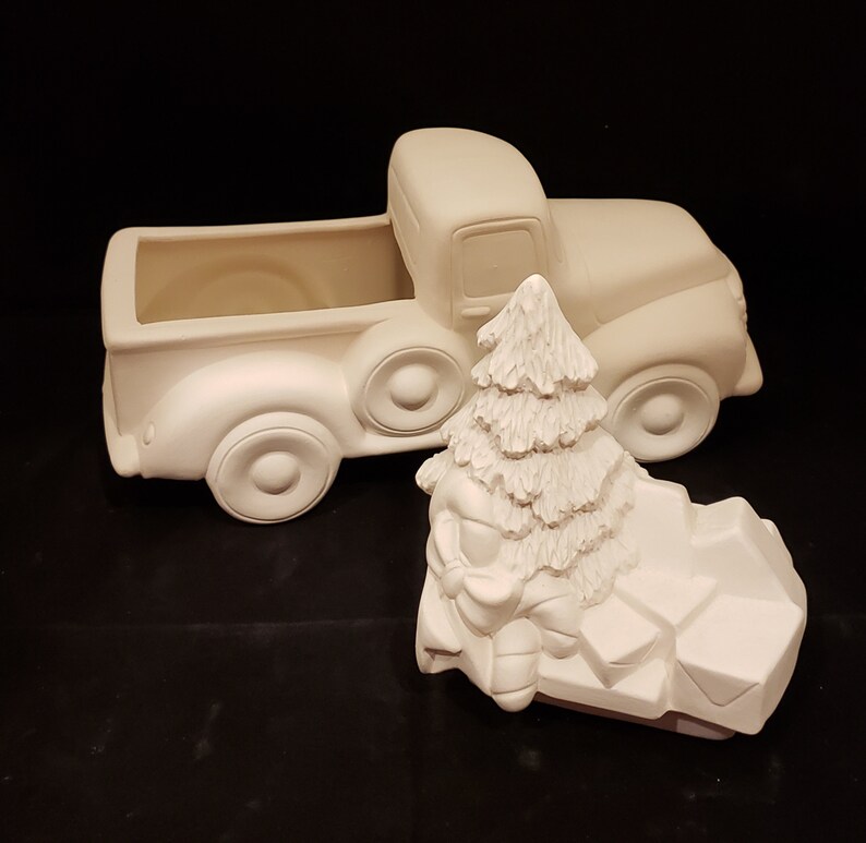 Unpainted bisque christmas trees