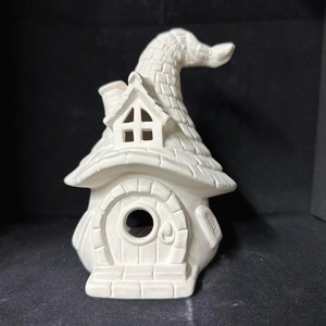 Unpainted Ceramic Gnome House, Unfinished Bisque, Unpainted Ceramics, Ready to Paint, Fantasy, Mushroom House, Mushroom Cottage