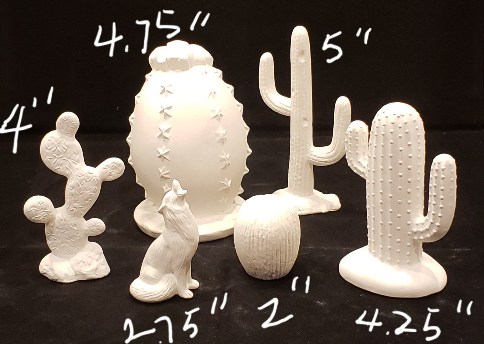 Unpainted Ceramic Bisque 6 Pc Cactus Set Unfinished Ceramics Etsy