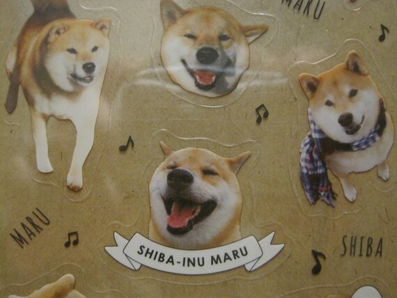 Shibainu Maru Photo Stickers 12count Cute Dog Round Stickers 168 Count 2 Sheets Set Schedule Book Notebook Kawaii Shibainu Seal