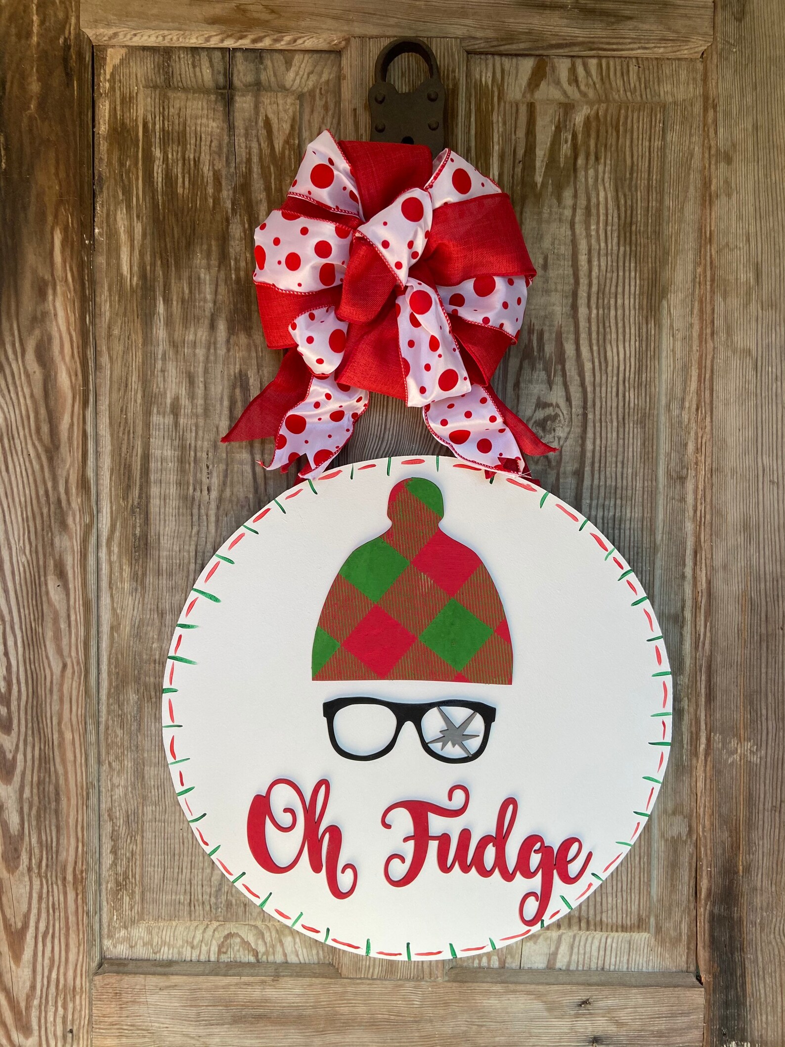 The 21 best ideas for christmas story oh fudge Oh Fudge Christmas Story 18 Round Wood Door Hanger | Etsy