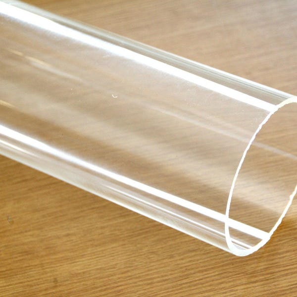 Clear acrylic Plastic Plexiglass Pipe tube 4" 114 mm 3 ft long Fits 4" PVC fitting