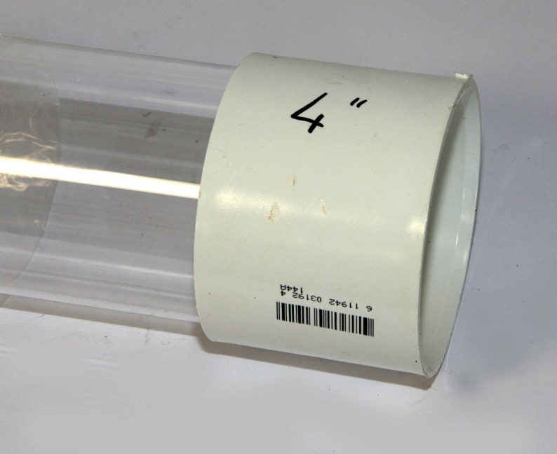 Clear Acrylic Plastic Plexiglass Pipe Tube 4 114 Mm 3 Ft Long Fits 4