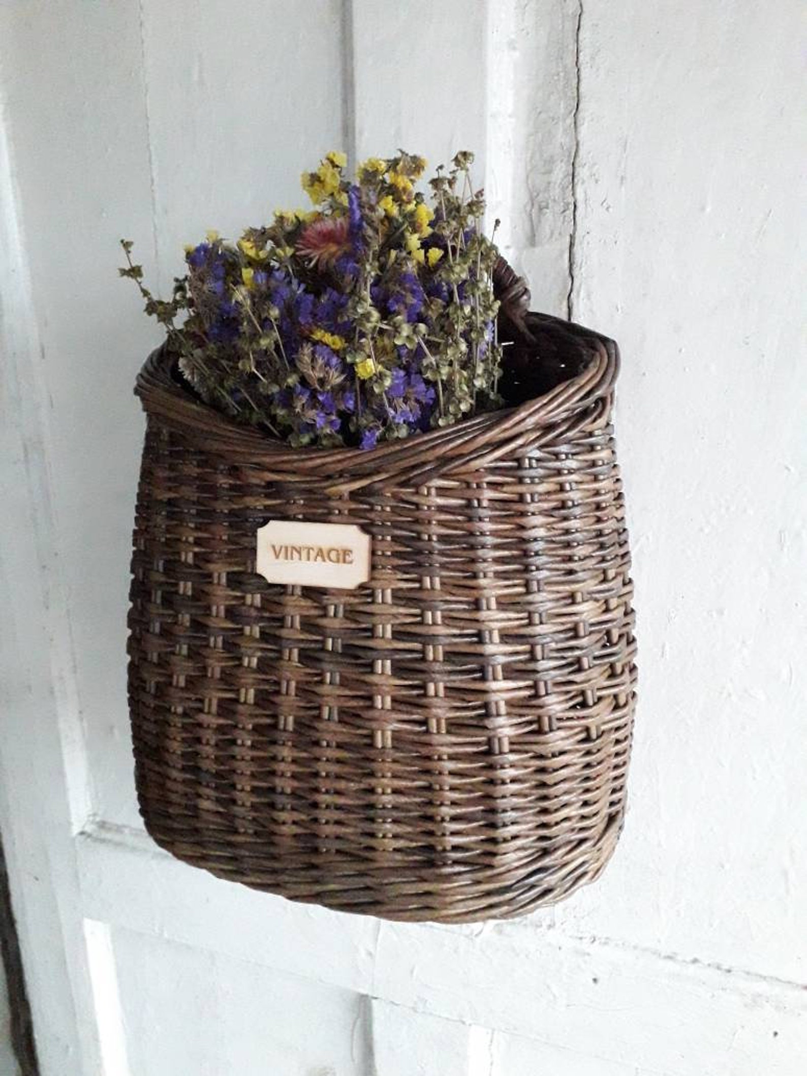 Wicker basketfront door basket decorative decor front Etsy