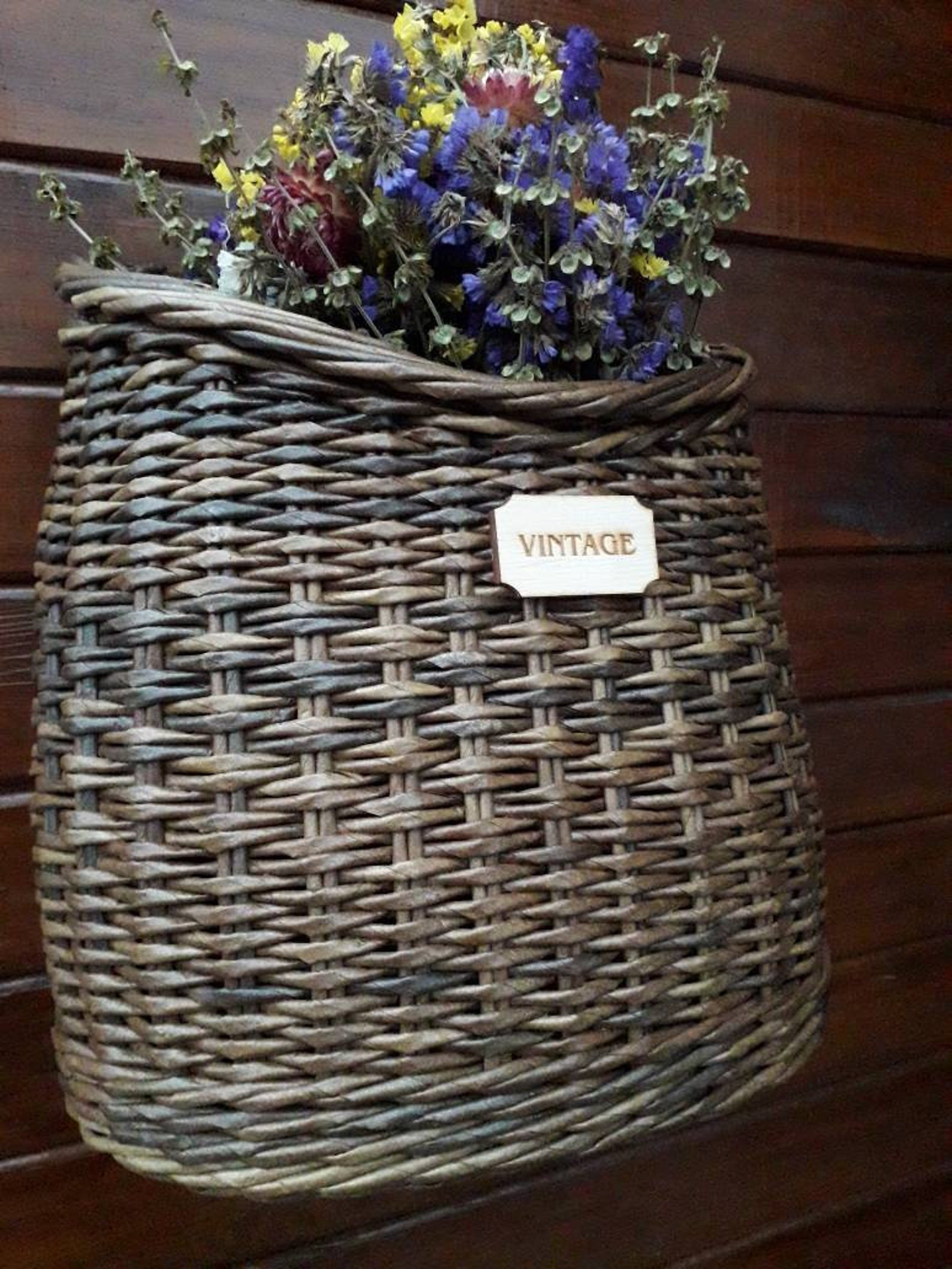 Wicker basketfront door basket decorative decor front Etsy