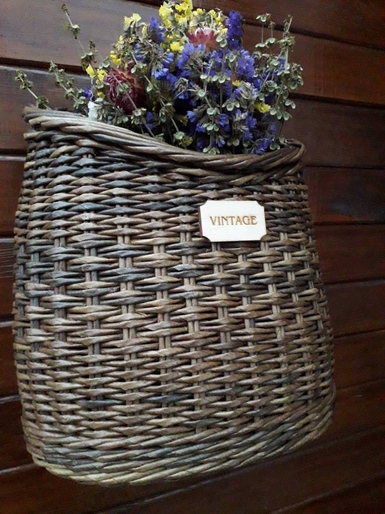 Wicker basketfront door basket decorative decor front Etsy