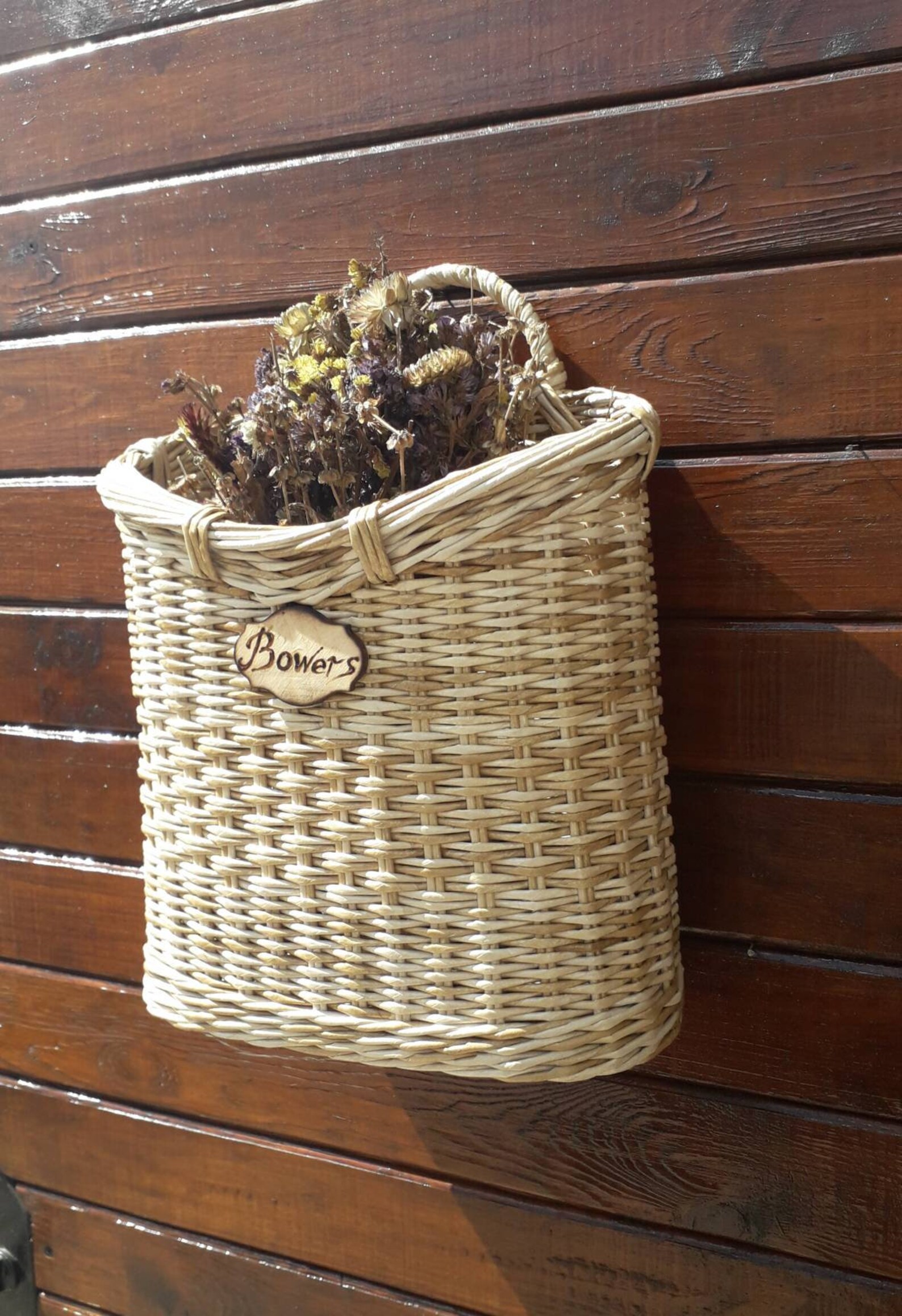 Wicker Basket Front Hanging Door Basket Decorative Door Etsy