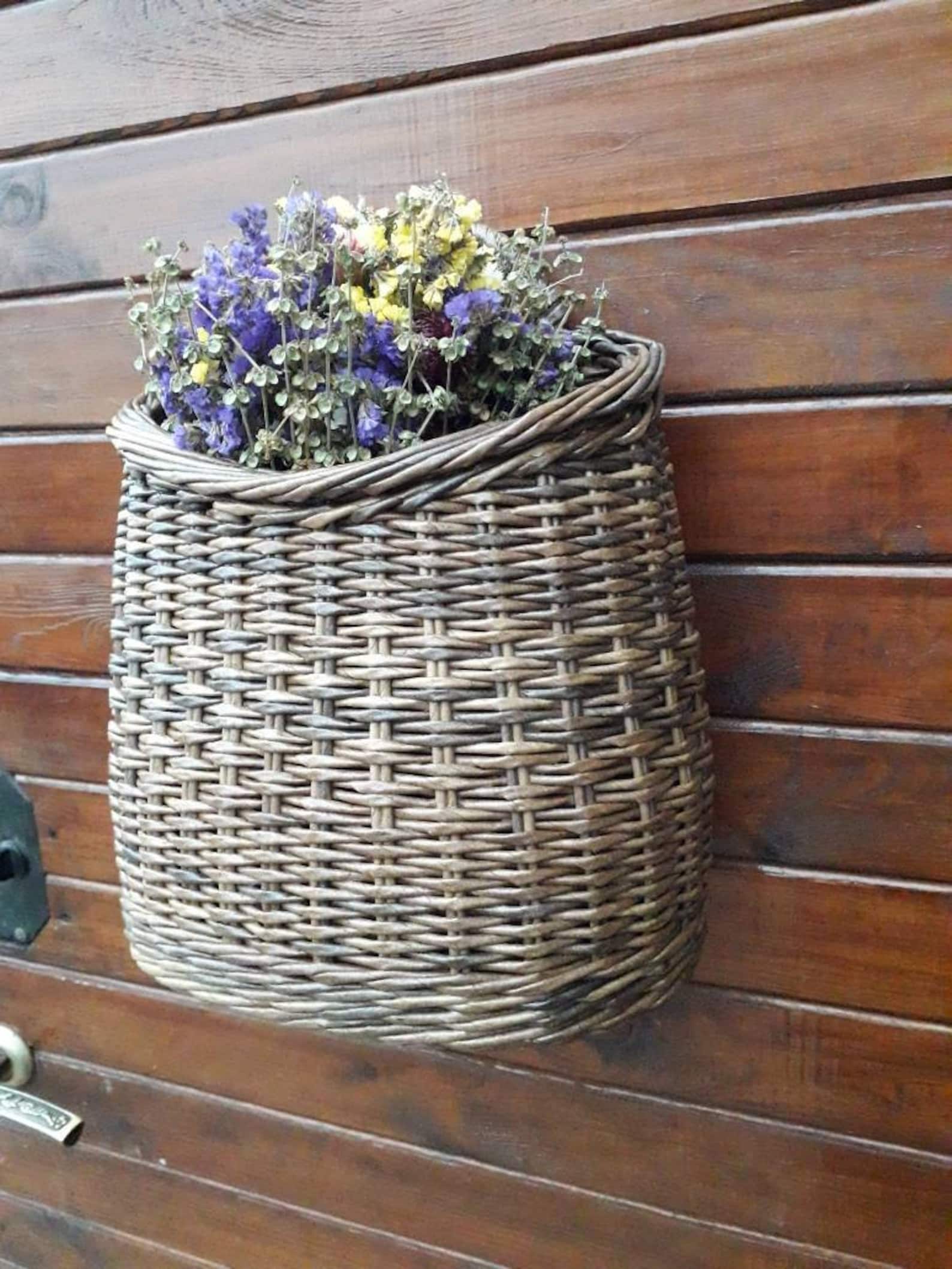 Wicker basketfront door basket decorative decor front Etsy